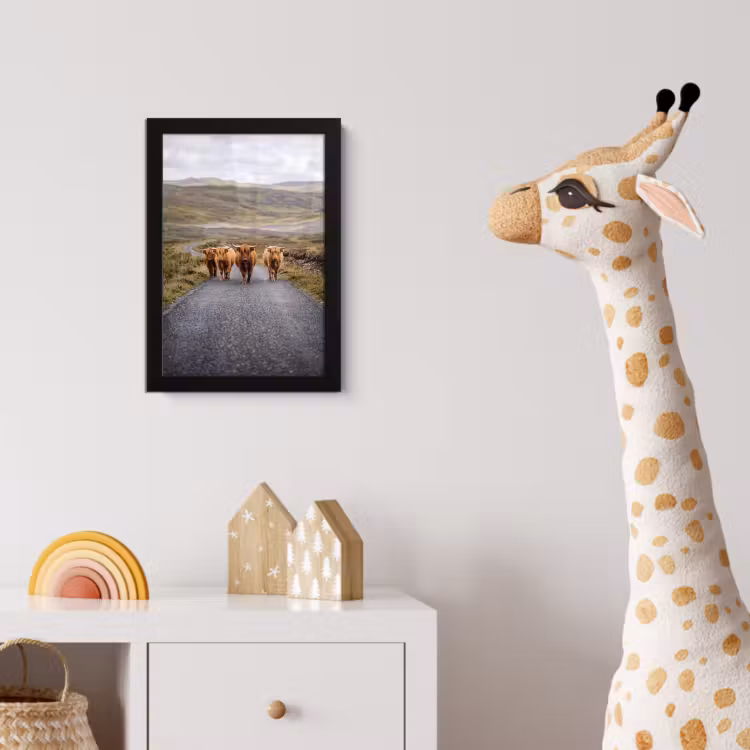 Poster met lijst - Schotse Hooglanders - Weg - Landschap - Kudde — 5
