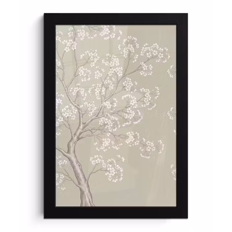 Poster met lijst - Sereen - Bloesem - Wit — 1