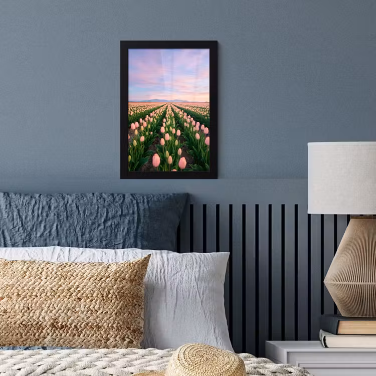 Poster met lijst - Tulpen - Landschap - Roze — 4