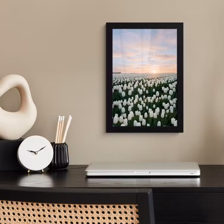 Poster met lijst - Tulpen - Landschap - Wit — 3