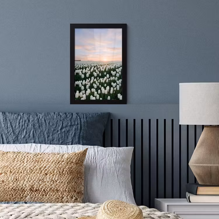 Poster met lijst - Tulpen - Landschap - Wit — 4
