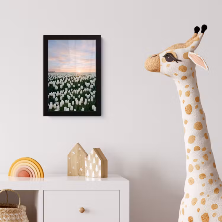 Poster met lijst - Tulpen - Landschap - Wit — 5