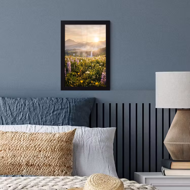 Poster met lijst - Vlinders - Waterval - Bloemenveld — 4