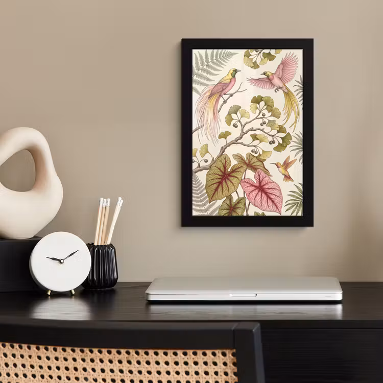 Poster met lijst - Vogels - Tropisch - Botanisch - Roze — 3