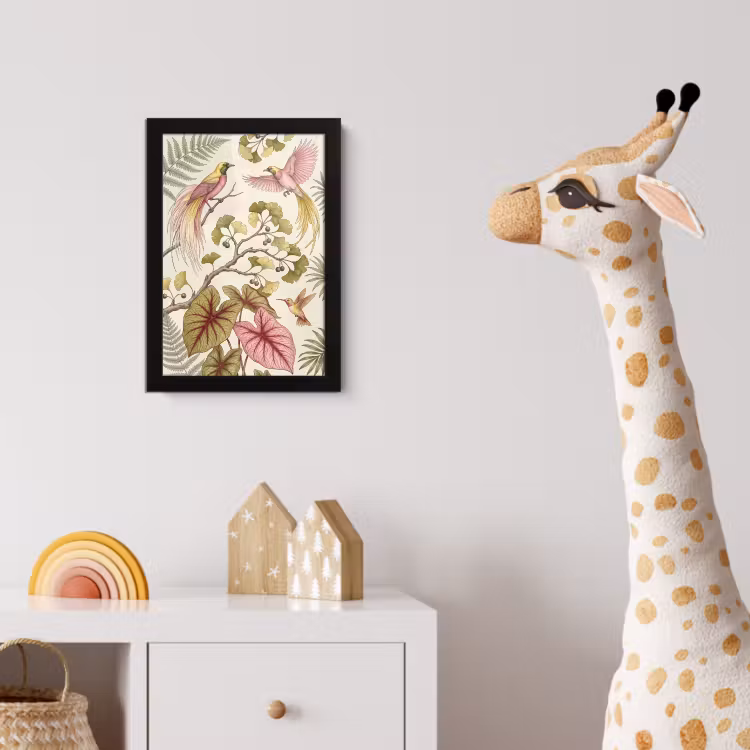 Poster met lijst - Vogels - Tropisch - Botanisch - Roze — 5