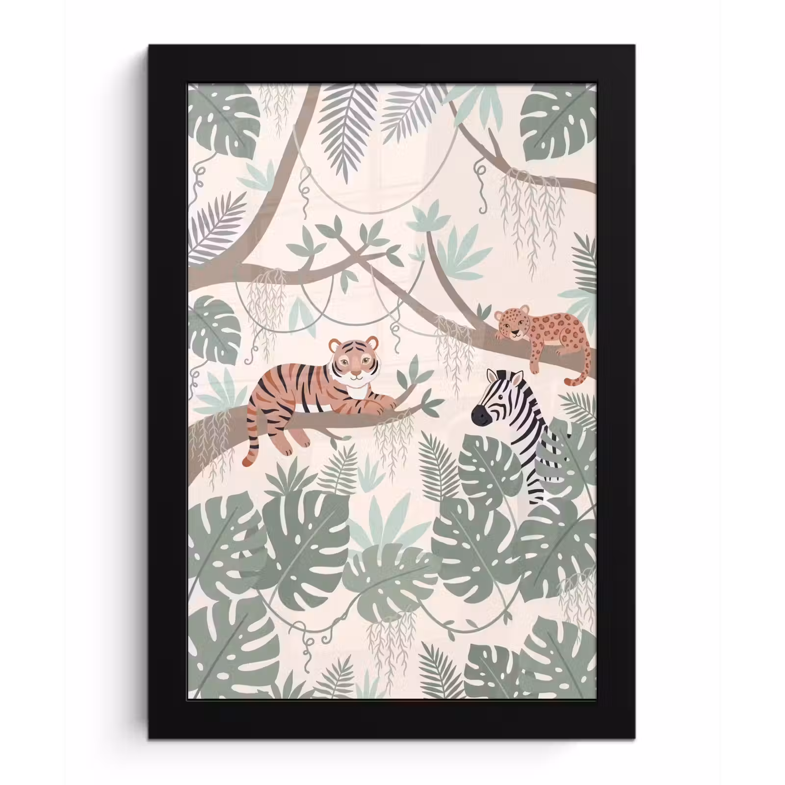 Poster met lijst - Jungle - Rustiek - Pastel — 1