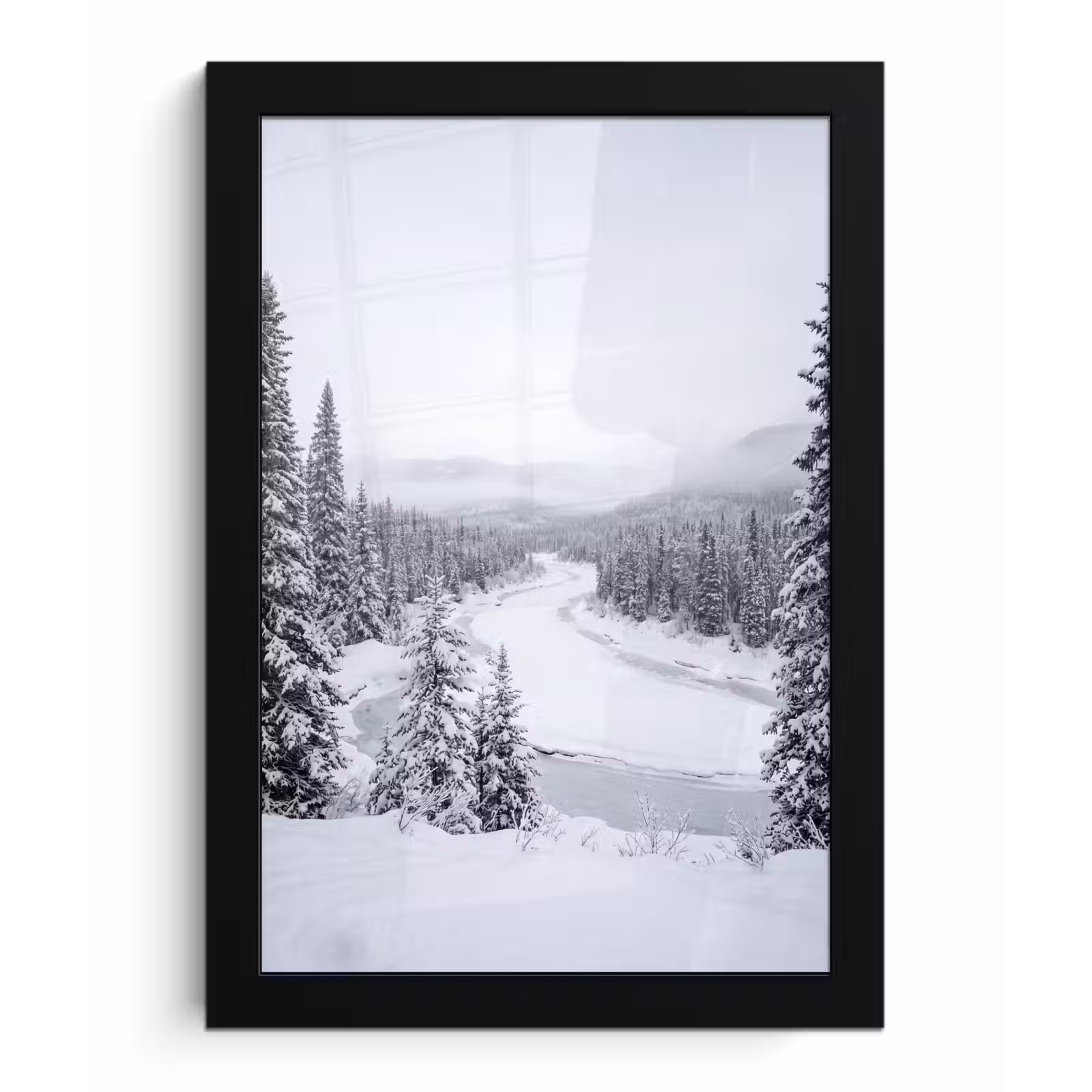 Poster met lijst - Rivier - Bevroren - Landschap - Winter — 1