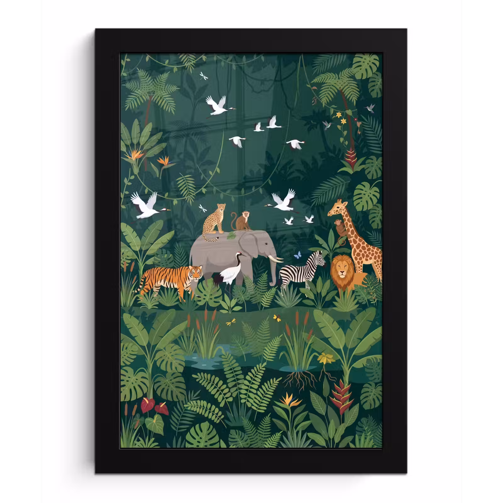 Poster met lijst - Tropisch - Jungle - Groen — 1