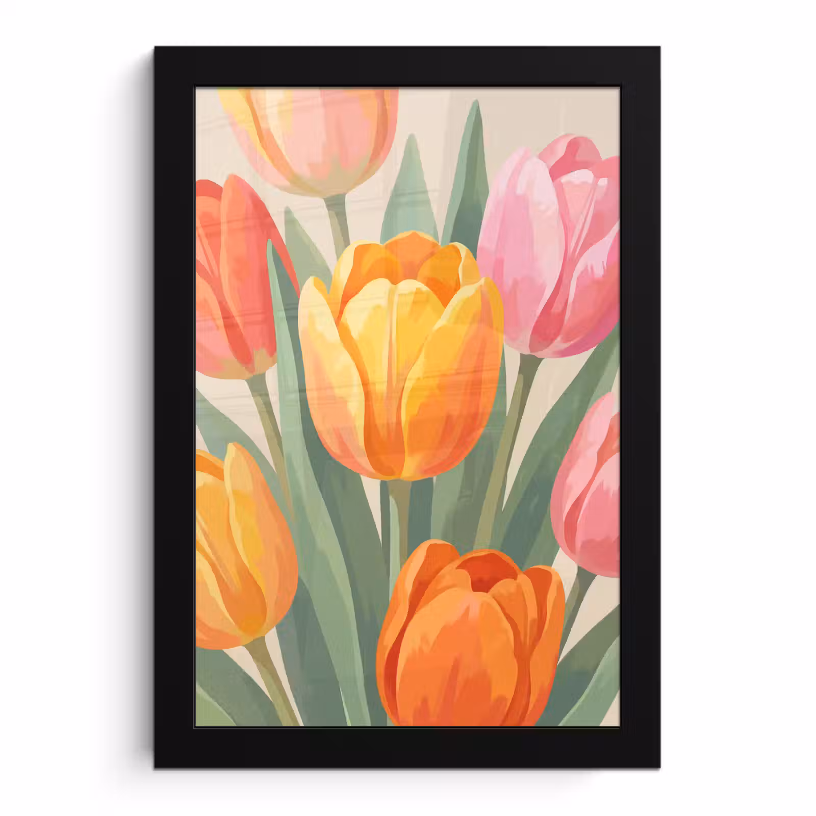 Poster met lijst - Tulpen - Abstract - Kleurrijk — 1