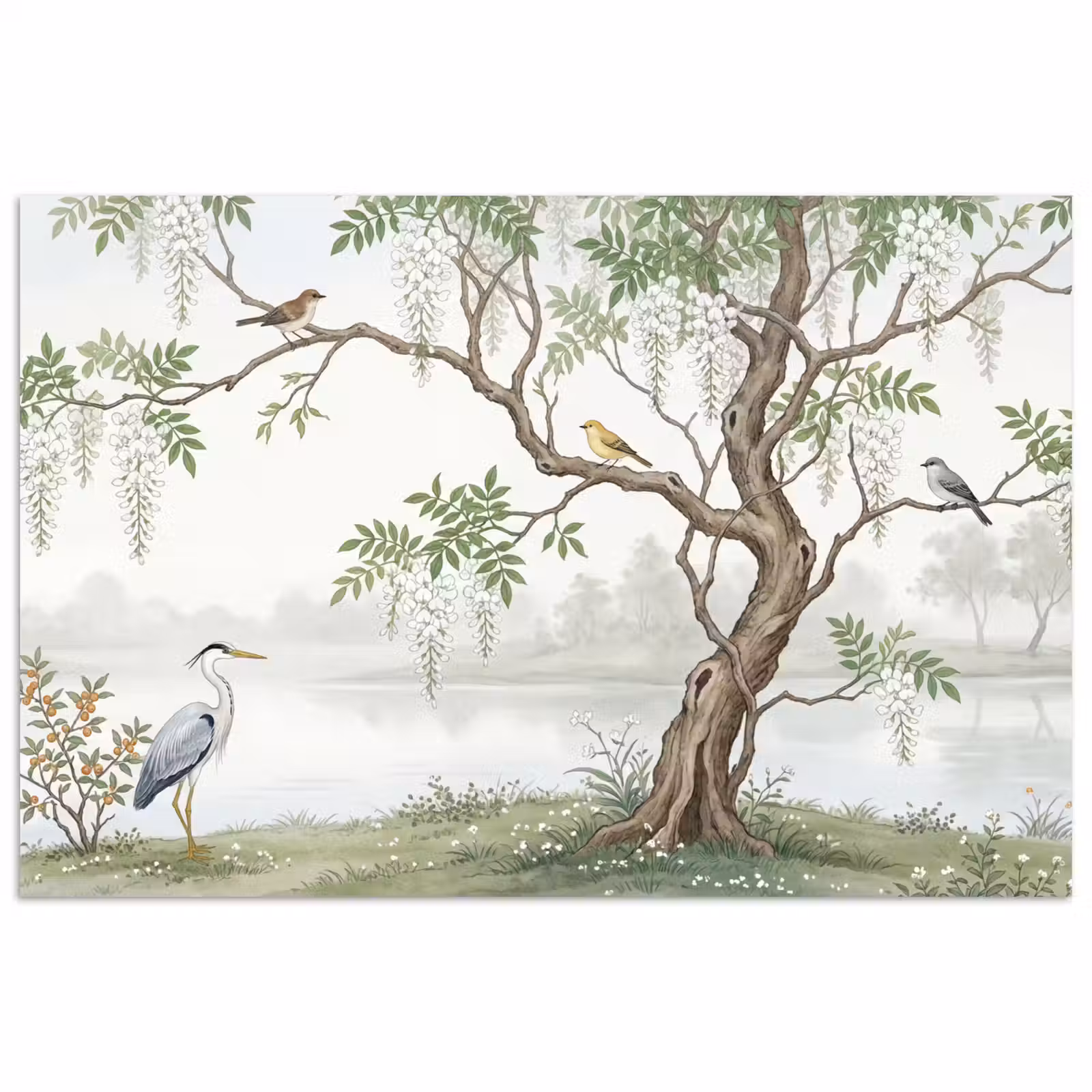 Poster - Reiger - Landschap - Groen — 1