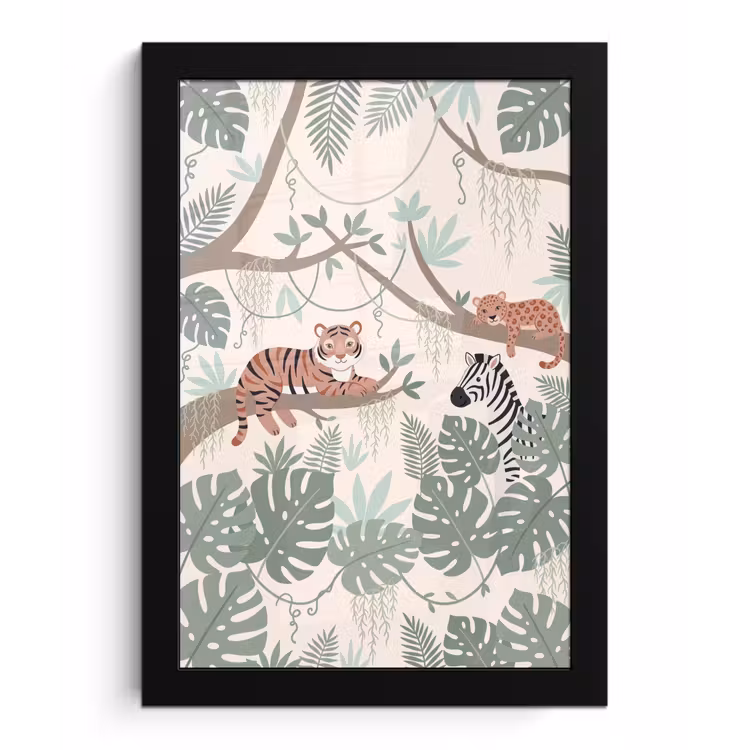 Poster met lijst - Jungle - Rustiek - Pastel — 1