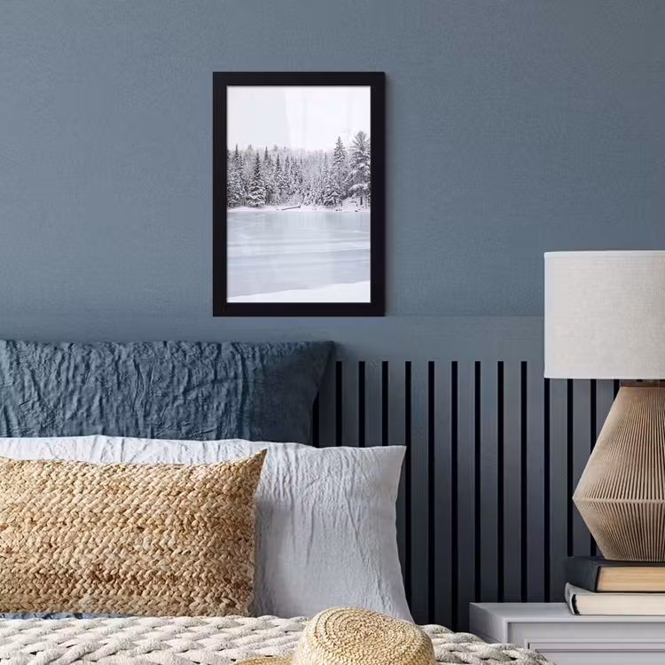 Poster met lijst - Meer - Dennen - IJs - Winter - Rustgevend — 4