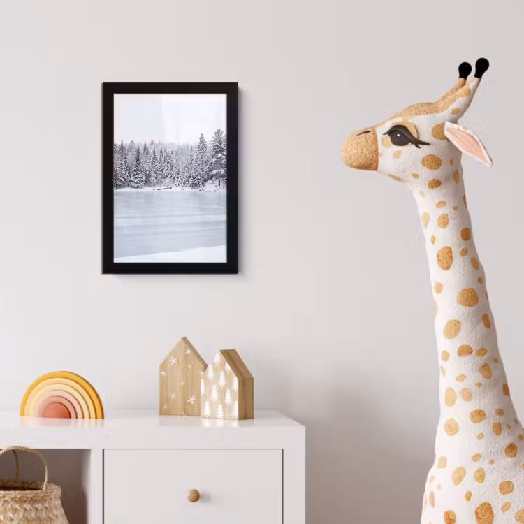 Poster met lijst - Meer - Dennen - IJs - Winter - Rustgevend — 5