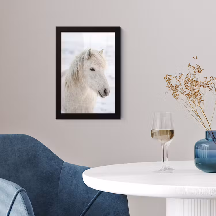 Poster met lijst - Paard - Kop - Winter - Dieren - Wit — 2
