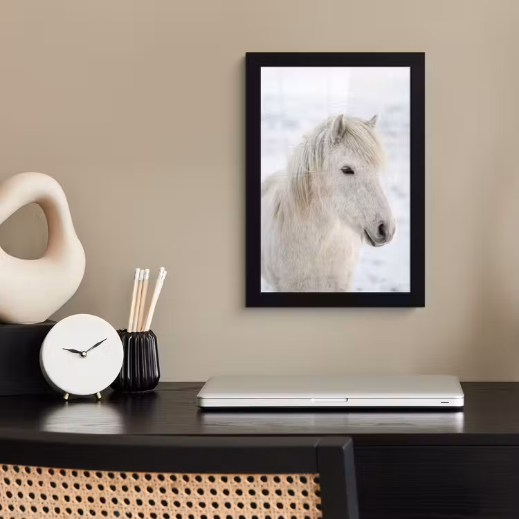 Poster met lijst - Paard - Kop - Winter - Dieren - Wit — 3