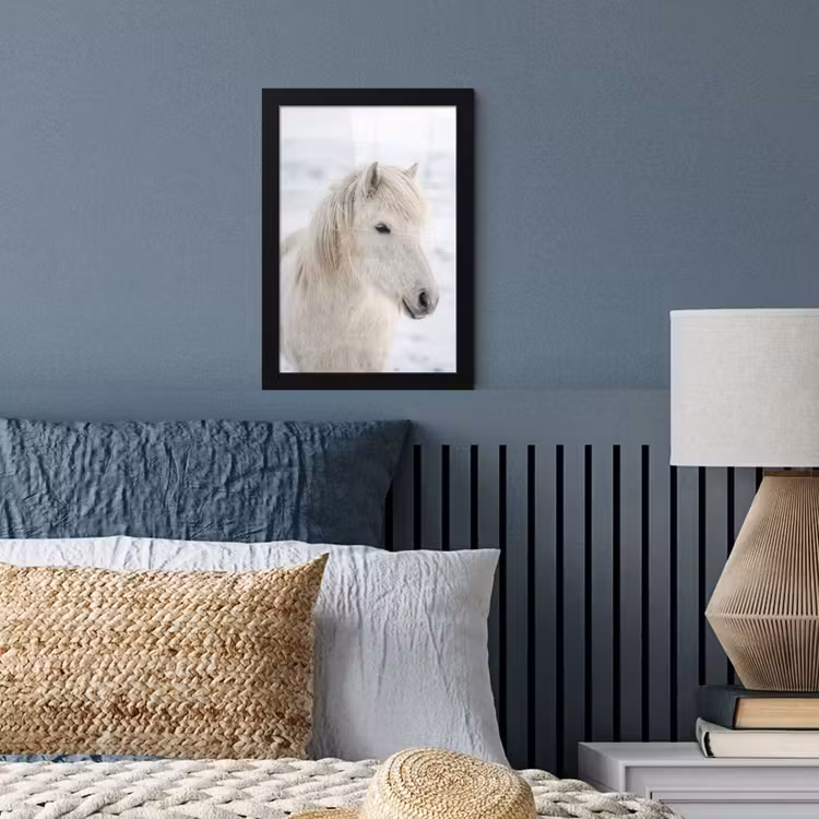 Poster met lijst - Paard - Kop - Winter - Dieren - Wit — 4