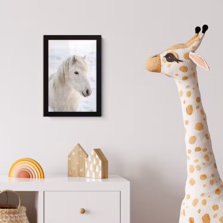 Poster met lijst - Paard - Kop - Winter - Dieren - Wit — 5
