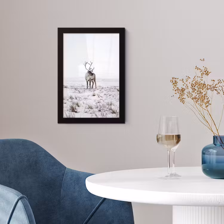 Poster met lijst - Rendier - Gewei - Sneeuw - Winter — 2