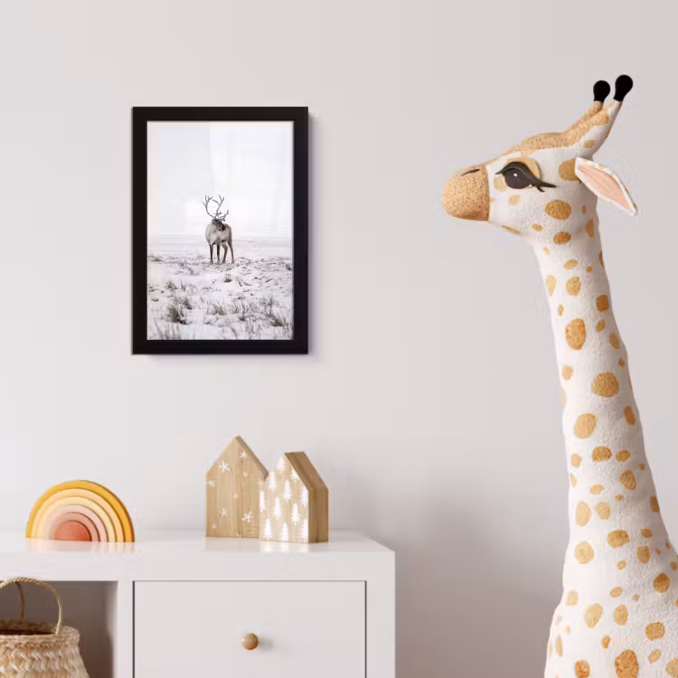 Poster met lijst - Rendier - Gewei - Sneeuw - Winter — 5