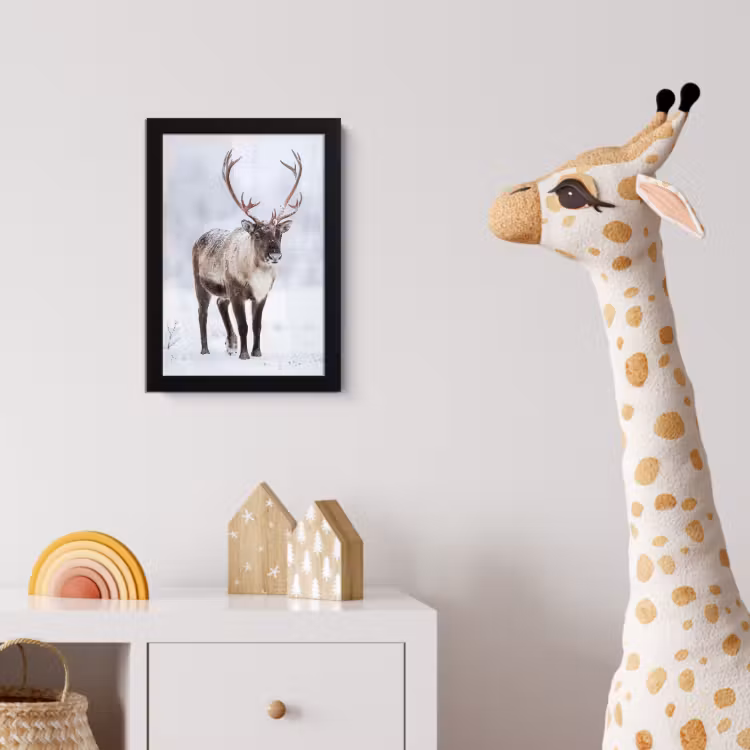 Poster met lijst - Rendier - Gewei - Toendra - Sneeuw - Wild — 5