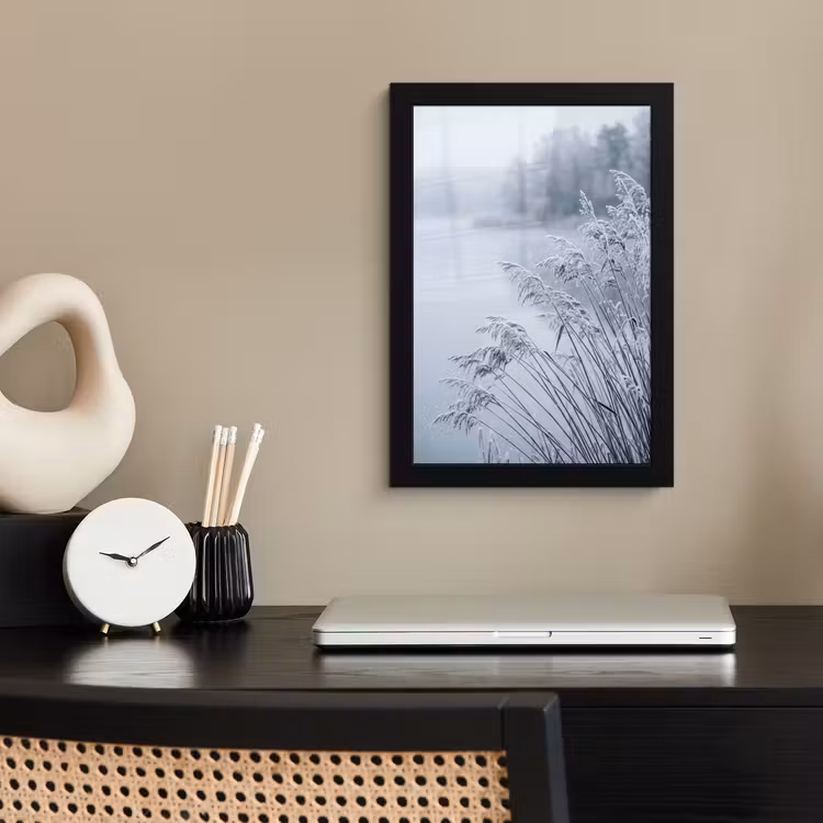 Poster met lijst - Riet - Bevroren - Winter - Natuur — 3