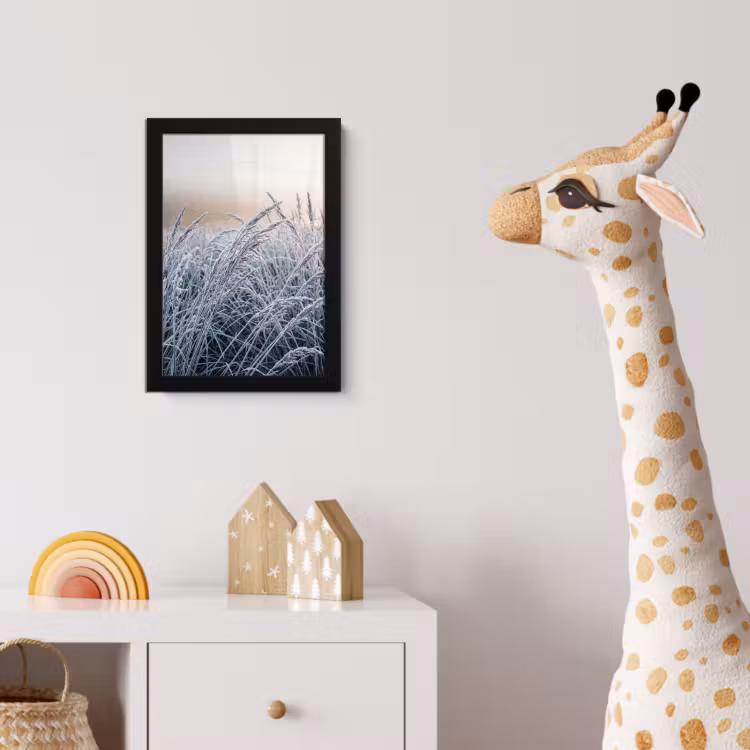 Poster met lijst - Rijp - Gras - Kristallen - Winter - Minimalistisch — 5