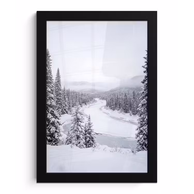 Poster met lijst - Rivier - Bevroren - Landschap - Winter — 1