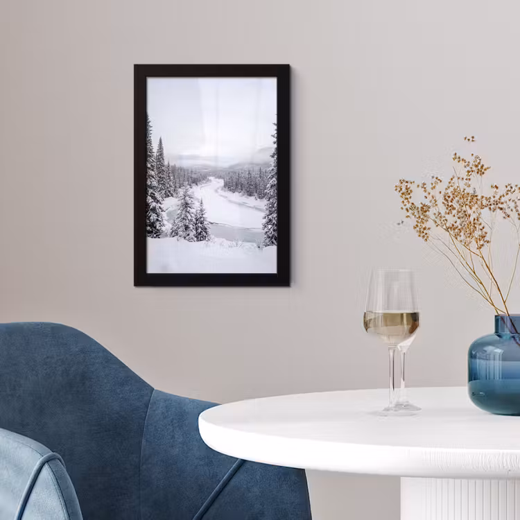 Poster met lijst - Rivier - Bevroren - Landschap - Winter — 2
