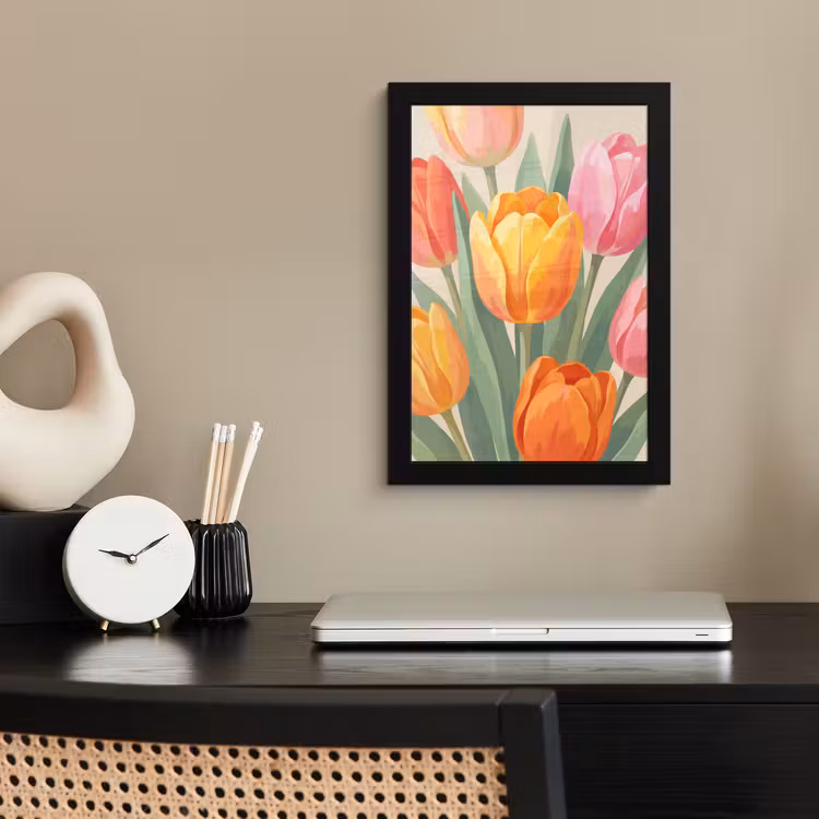 Poster met lijst - Tulpen - Abstract - Kleurrijk — 3