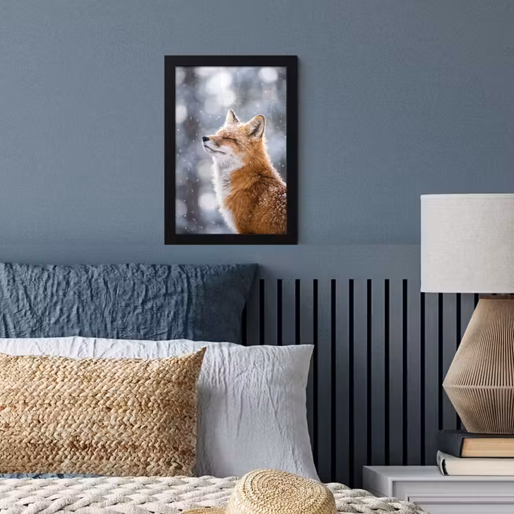 Poster met lijst - Vos - Sneeuwval - Portret - Winter - Sfeervol — 4