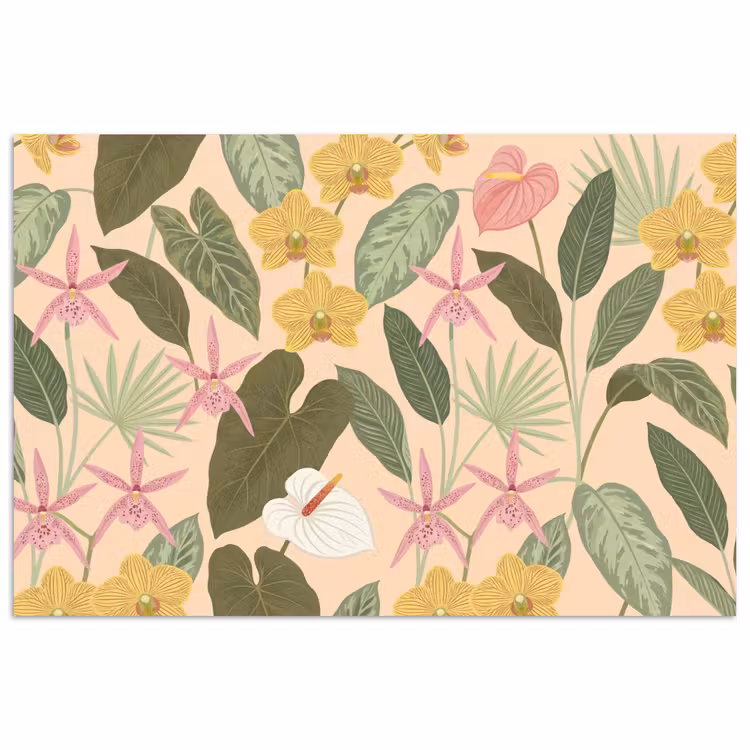 Poster - Patroon - Bloemen - Kleurrijk — 1