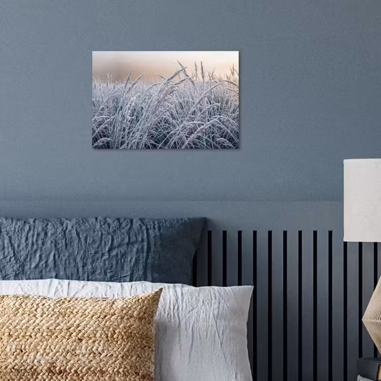 Poster - Rijp - Gras - Kristallen - Winter - Minimalistisch — 3
