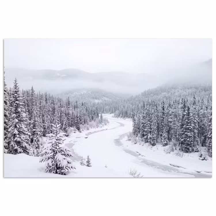 Poster - Rivier - Bevroren - Landschap - Winter — 1