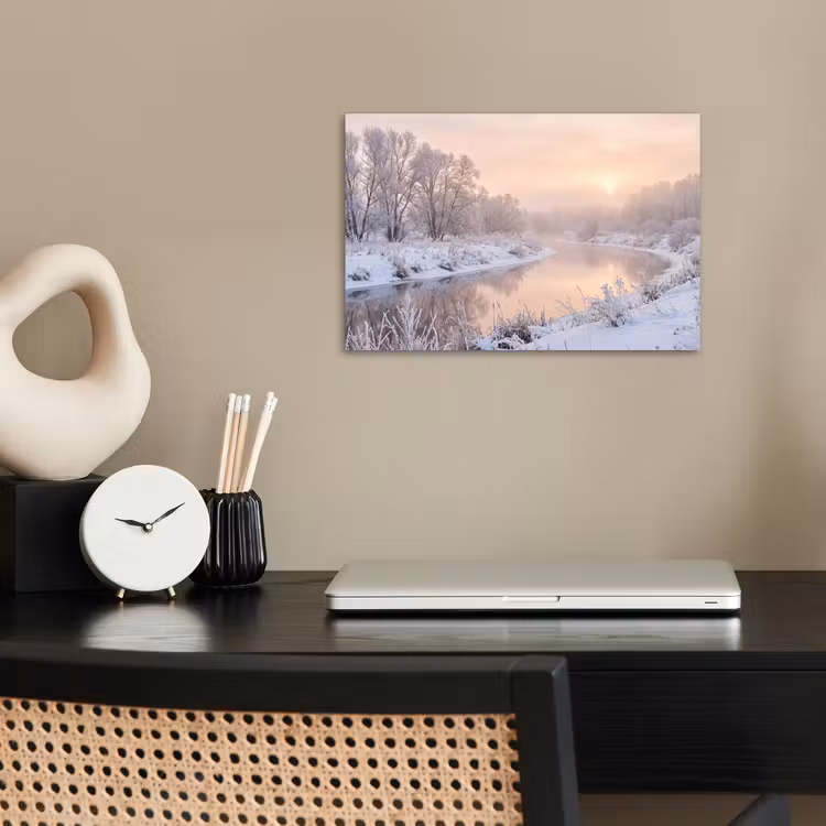 Poster - Rivier - Winter - Landschap - Sneeuw - Zonsopgang — 2