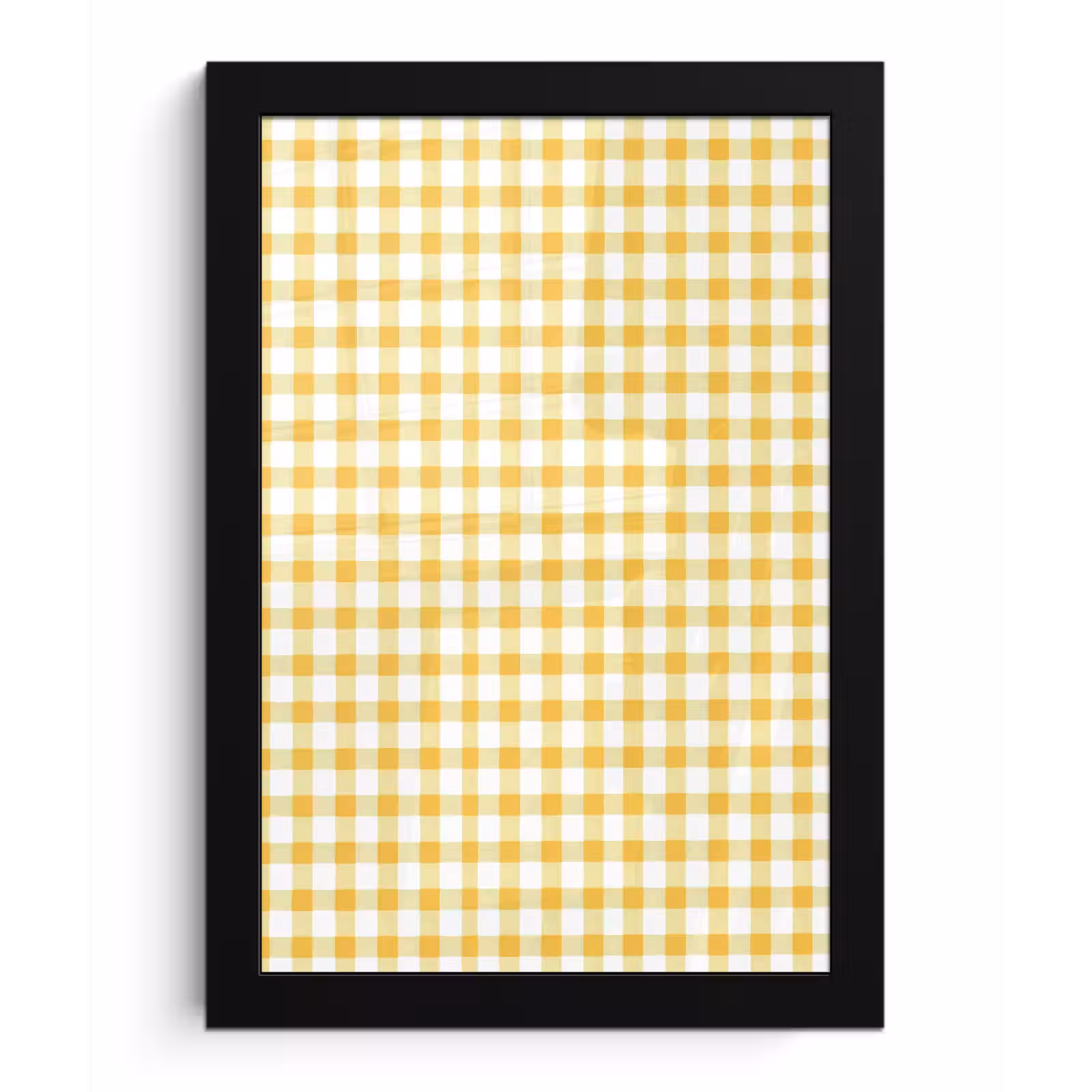 Poster met lijst - Ruit - Gingham - Klassiek - Geel en Wit — 1