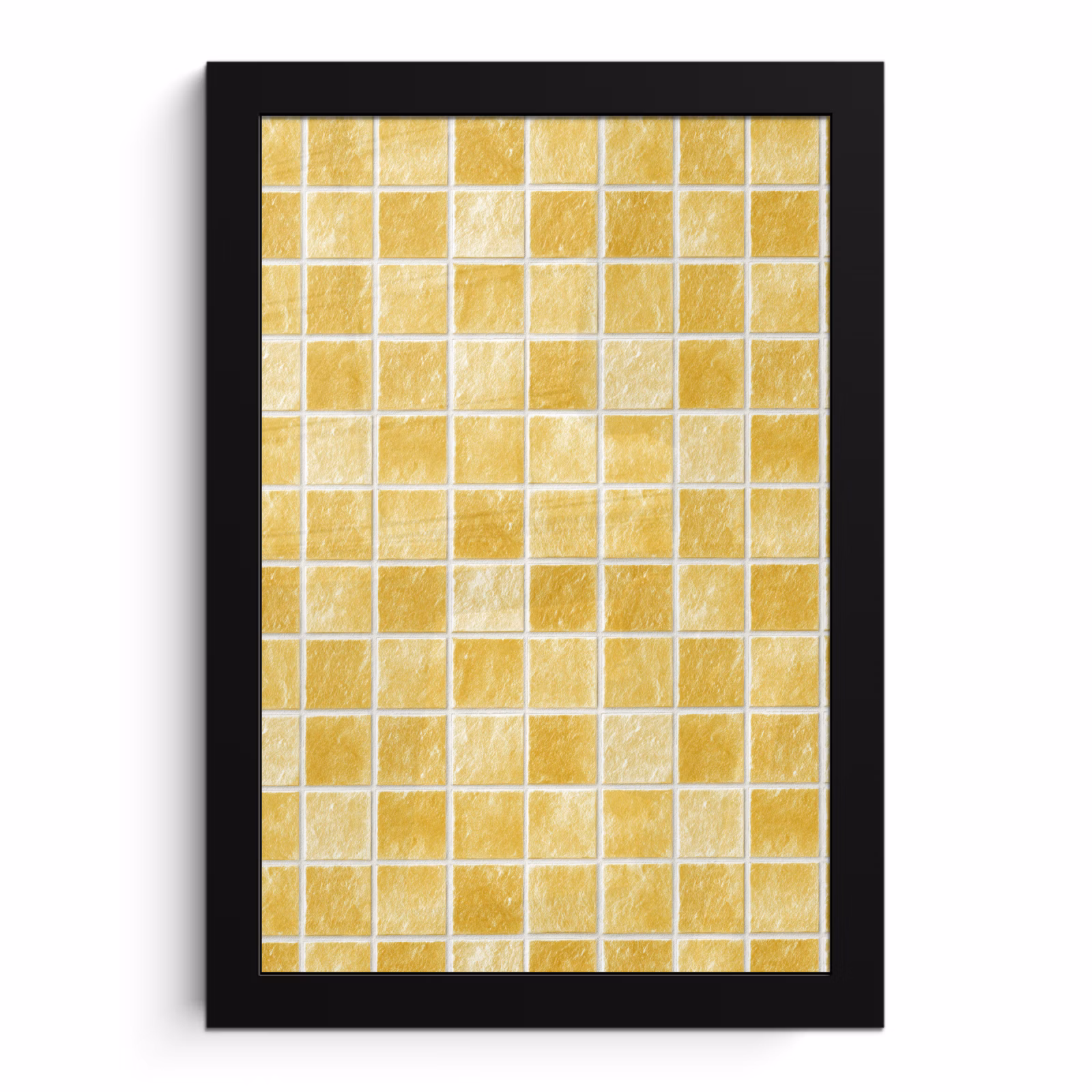 Poster met lijst - Tegels - Mozaïek - Textuur - Goudgeel — 1