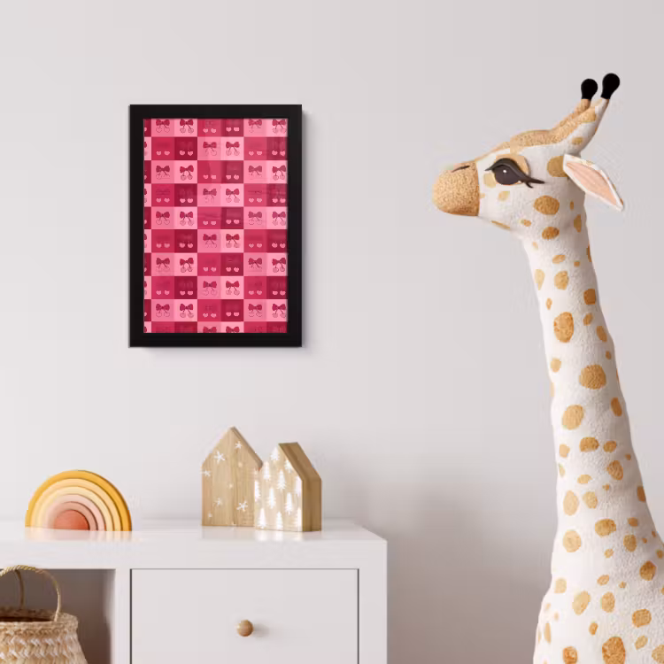 Poster met lijst - Kersen - Strikjes - Speels - Roze - Bordeaux — 5