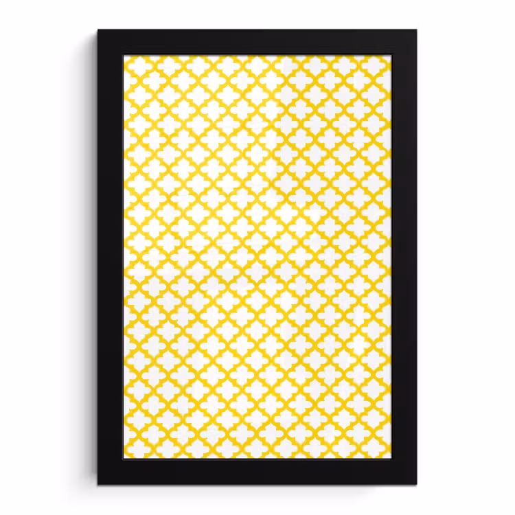 Poster met lijst - Patroon - Geometrisch - Klassiek - Geel — 1