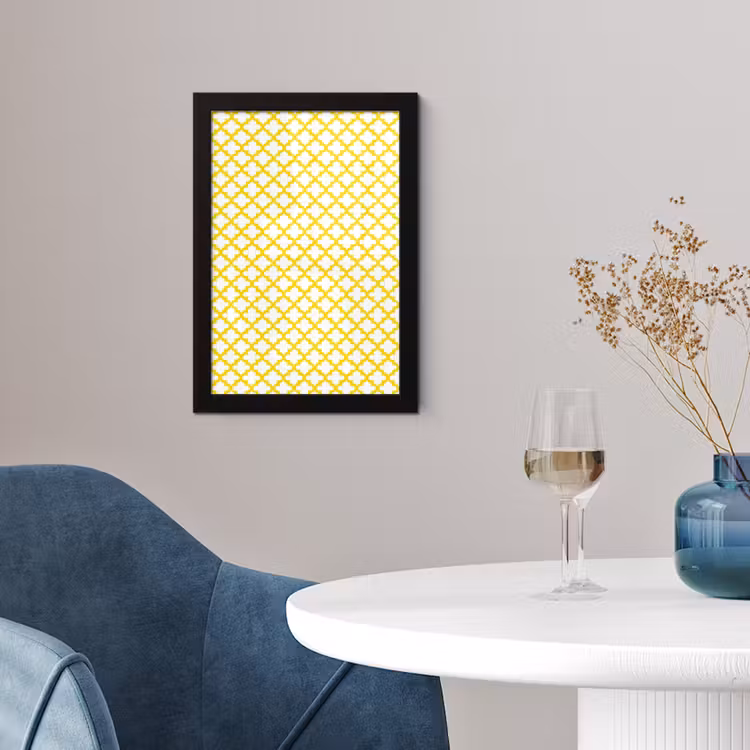 Poster met lijst - Patroon - Geometrisch - Klassiek - Geel — 2