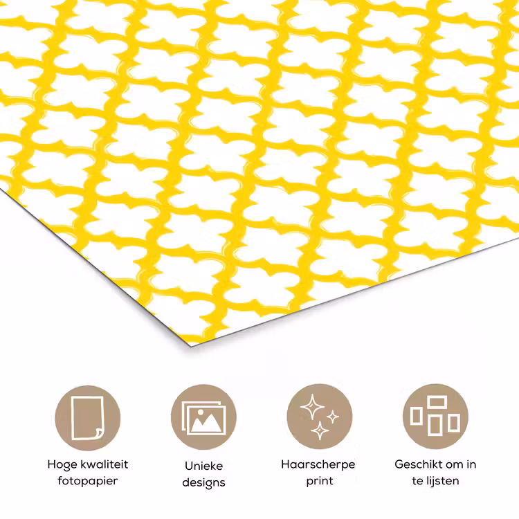Poster - Patroon - Geometrisch - Klassiek - Geel — 5