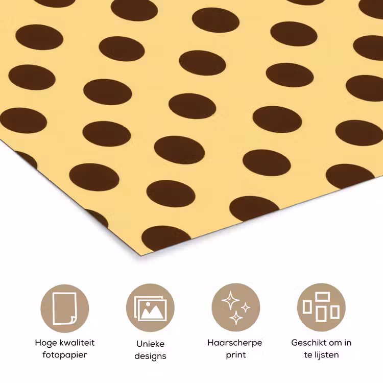 Poster - Polka Dot - Stippen - Retro - Geel - Bruin — 5