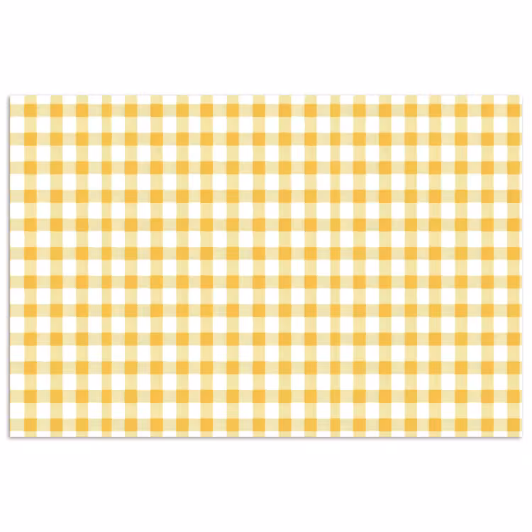 Poster - Ruit - Gingham - Klassiek - Geel en Wit — 1