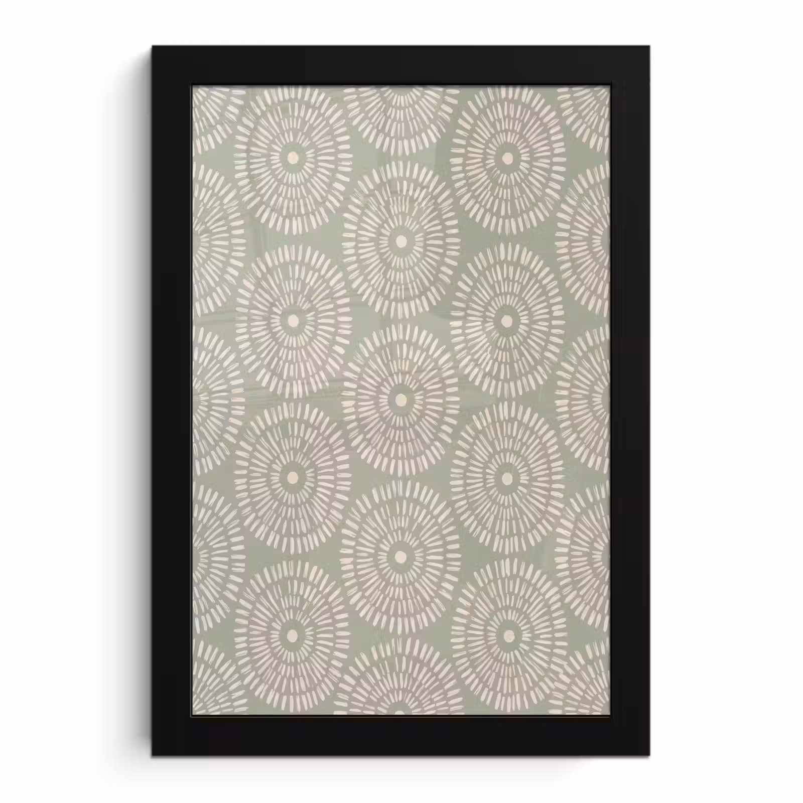 Poster met lijst - Patroon - Cirkels - Abstract - Modern - Groen — 1