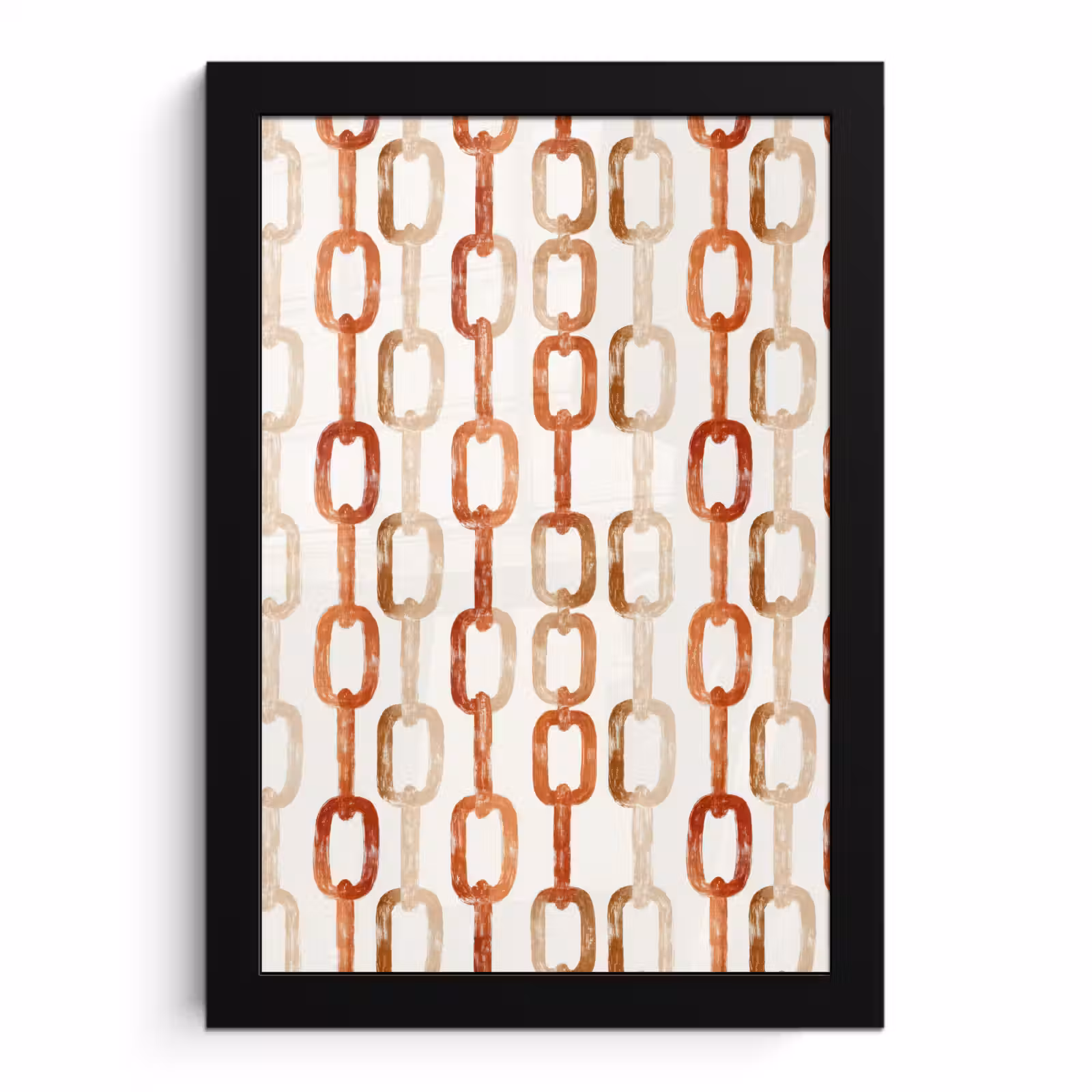 Poster met lijst - Schakels - Patroon - Aquarel - Terracotta — 1