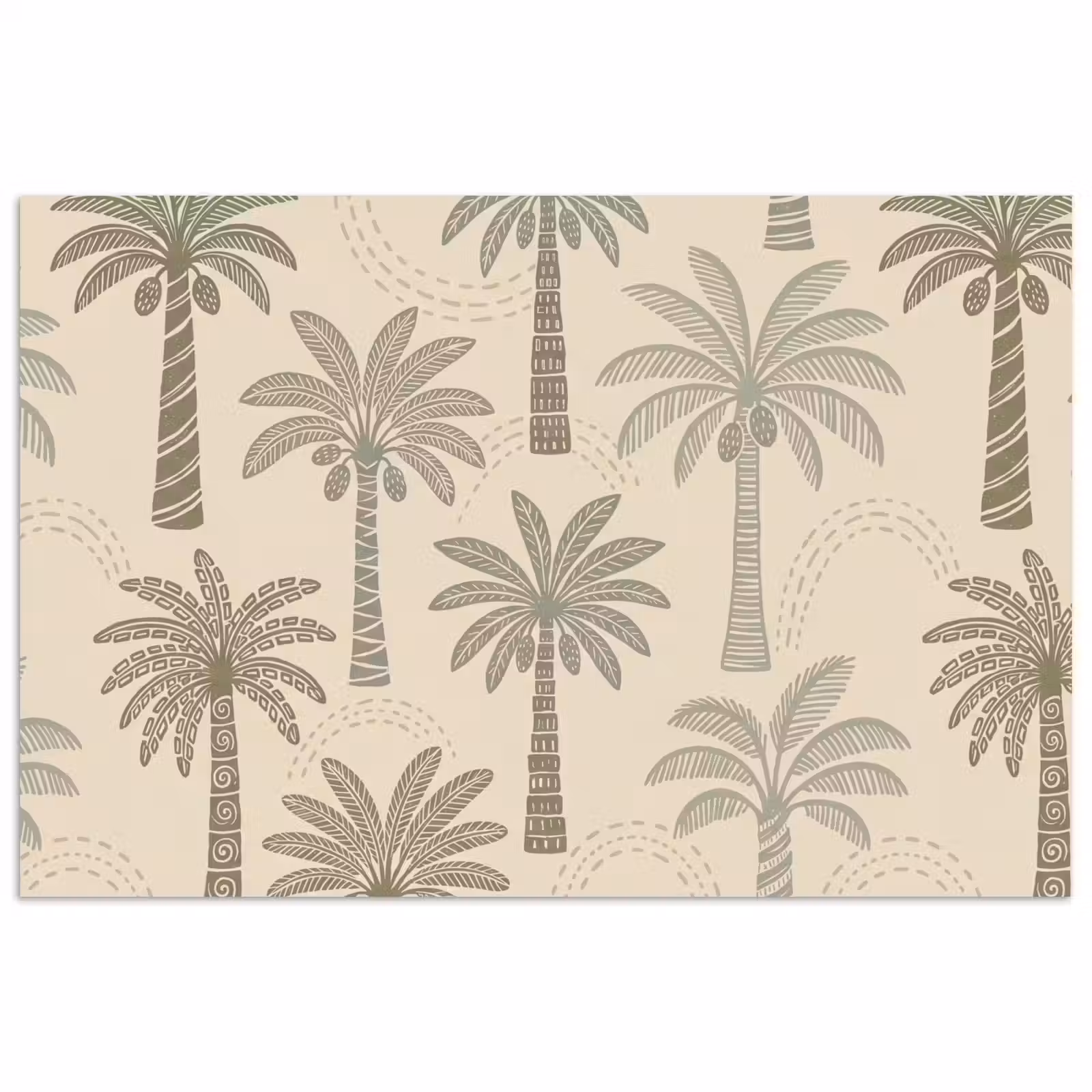 Poster - Palmbomen - Patroon - Tropisch - Beige — 1