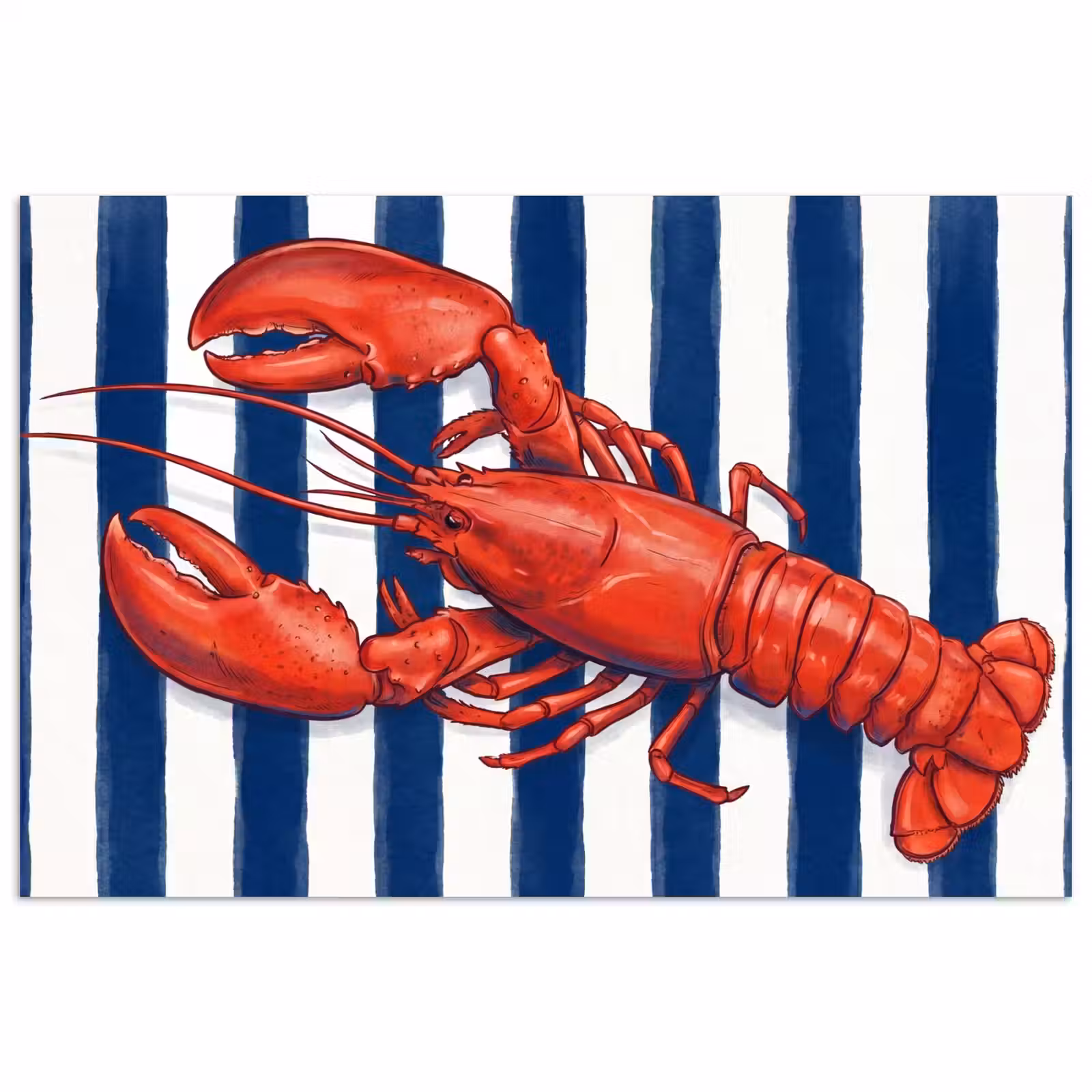Poster - Schaaldier - Kreeft - Marine - Illustratie - Rood — 1