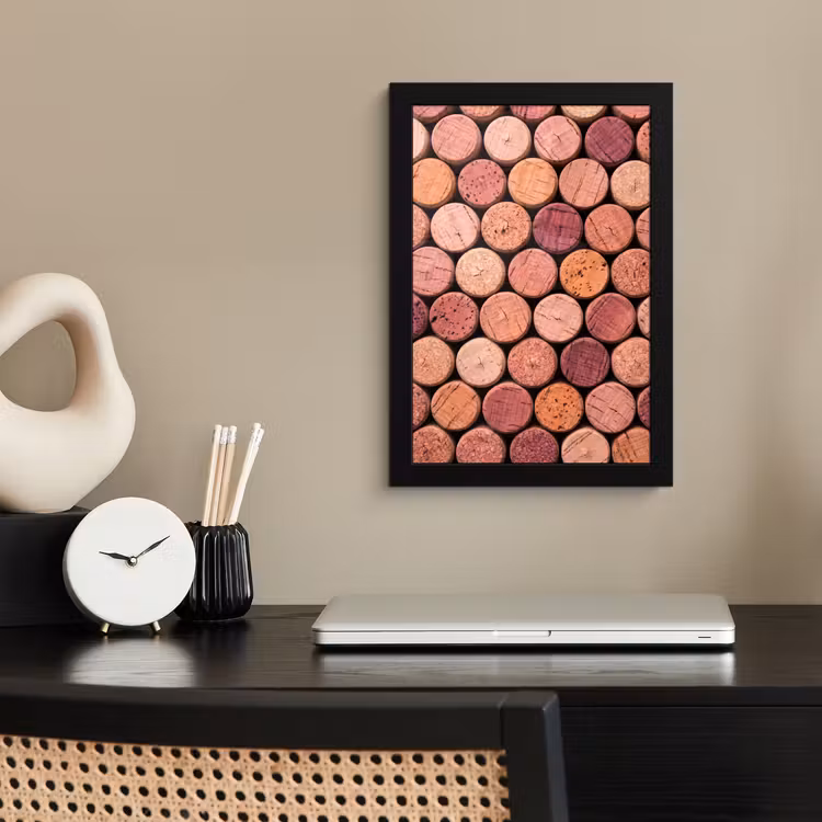 Poster met lijst - Kurk - Patroon - Abstract - Modern - Rood — 3