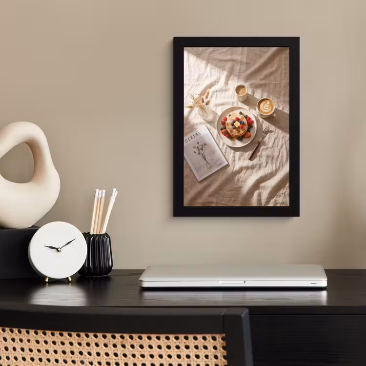 Poster met lijst - Pannenkoeken - Bessen - Ontbijt - Modern - Beige — 3