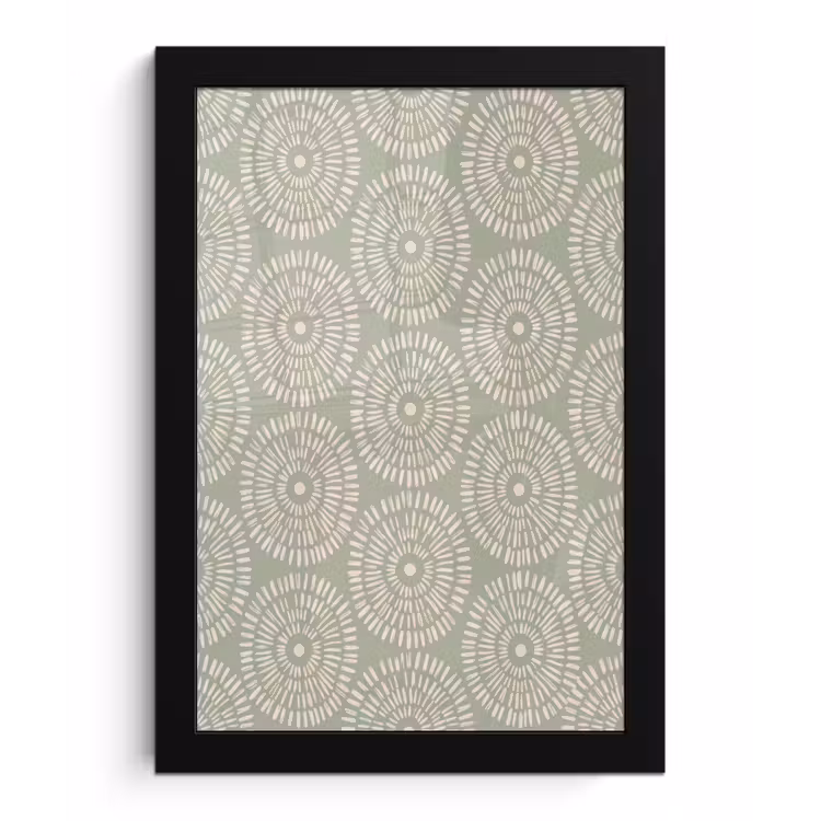 Poster met lijst - Patroon - Cirkels - Abstract - Modern - Groen — 1