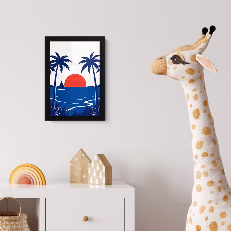 Poster met lijst - Zonsondergang - Zee - Palmboom - Tropisch - Modern — 5